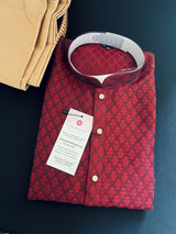 Wine Color Men Kurta Pajama | Self Design embroidery Style | Mens Readymade Kurta for Wedding | Kurta Pajama for Men - Kaash