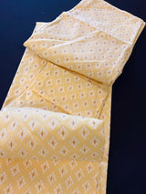 Yellow men's kurta pajama in pure cotton with small self-design buttis on cotton — Kaash Collection