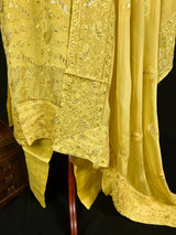 Yellow Color Salwar Kameez | Readymade Salwar Kameez in Yellow Color with Pant - 3pcs Women Suit with Handwork - Kaash