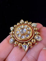 Antique Gold Finish High Quality Studs in Polki Stones | Stud Earring for Women | Indian Jewelry | Polki Earrings | Gift For Her - Kaash