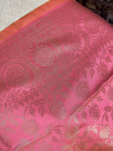 Baby Pink Floral Jaal Soft Silk Dupatta | Light Weight | Indian Dupatta | Stole | Scarf | Gift For Her | Dupattas for Gift | Indian Gifts - Kaash