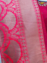 Magenta Pink & Muted Gold Brocade Lehenga 3-piece lehenga choli (choli, lehenga, dupatta) with brocade lehenga choli with embroidery — Kaash Collection