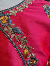 Magenta Pink & Muted Gold Brocade Lehenga 3-piece lehenga choli (choli, lehenga, dupatta) with brocade lehenga choli with embroidery — Kaash Collection