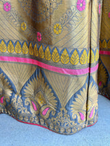 Banarasi Brocade Lehenga in Pink and Muted Gold Color with Embroidery Work - Kaash
