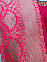 Banarasi Brocade Lehenga in Pink and Muted Gold Color with Embroidery Work - Kaash