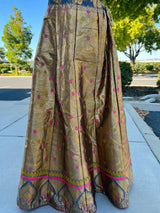 Banarasi Brocade Lehenga in Pink and Muted Gold Color with Embroidery Work - Kaash