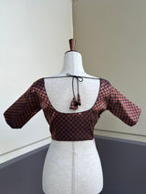 Black and Copper Color Readmade Brocade Blouse Padded Blouse - Kaash