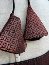 Black base with Copper Readymade Blouse with small Gold Color design in Brocade - Kaash