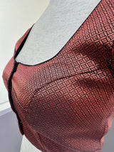 Black base with Copper Readymade Blouse with small Gold Color design in Brocade | Readymade Blouses | Stitched Blouse | ReadytoWear Blouses - Kaash