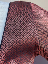 Black base with Copper Readymade Blouse with small Gold Color design in Brocade | Readymade Blouses | Stitched Blouse | ReadytoWear Blouses - Kaash