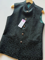 Bottle Green Color Modi Nehru Jacket For Men - Kaash