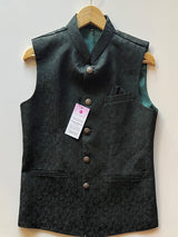Bottle Green Color Modi Nehru Jacket For Men - Kaash