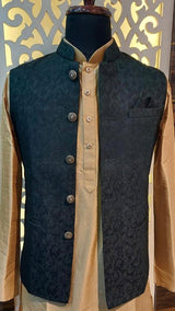 Bottle Green Color Modi Nehru Jacket For Men - Kaash