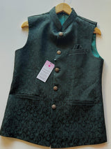 Bottle Green Color Modi Nehru Jacket For Men - Kaash