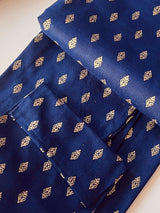 Boys Midnight Blue Color Premium Pure Cotton Kurta Pajama Set with small Self design Butti | Cotton Kids Kurtas | Father Son Kurta Set - Kaash