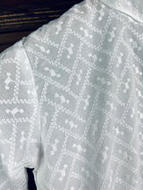 Boys White Lucknowi Chikankari Kurta Pajama for Boys | Pure Cotton - Kaash