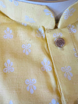 Bright Yellow Color Premium Pure Cotton Kurta Pajama Set for Men | Cotton Men Kurtas | Haldi Kurta for Weddings - Kaash