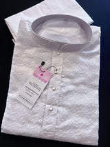 Cotton Chikankari Lucknowi Kurta Pajama Set for Men - Kaash
