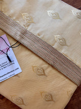 Designer Beige Gold Silk Men Kurta Pajama Set with Zari Embroidery design - Kaash