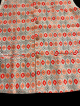 Designer Multi-Color Soft Silk Jacket with Sequence Work Nehru in Ikkat Prints | Jacket for Kurta | Groomsmen Wedding Jacket for Kurta - Kaash