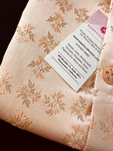 Light Peach men's Nehru/Modi jacket in silk (non-pure) with floral weave & embroidery — Kaash Collection