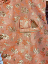 Designer Peach Modi Nehru Jacket For Men - Kaash