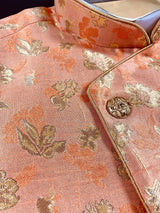 Designer Peach Modi Nehru Jacket For Men - Kaash