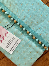 Designer Sea Blue Soft Silk Kurta with embroidery & zari work | Light Weight | Soft Silk Kurta with Lining | Wedding Wear | Kaash Collection - Kaash