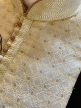 Designer Yellow Soft Silk Kurta with embroidery & zari work | Light Weight | Soft Silk Kurta with Lining | Wedding Wear | Kaash Collection - Kaash