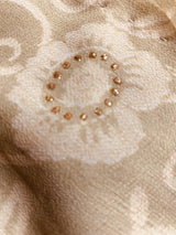 Brown & Beige Dual-Tone Georgette saree in georgette with printed with gotta work & lace — Kaash Collection