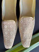 Gold Color Mens Wedding Handmade Shoes | Ethnic Jutti for Men | Traditional Handmade Mojari | Indian Wedding Shoes for Men | Shoe with Kurta - Kaash