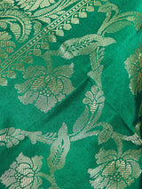 Green Banarasi Floral Soft Silk dupatta with Muted Gold Zari Weaving | Light Weight Dupatta | Silk Dupatta | Stole | Gift For Her - Kaash