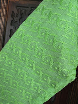 Green Color Cotton Kurta Pajama Set for Boys with Lucknowi Chikankari Work - Kaash