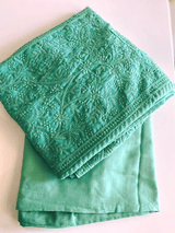 Green Color Georgette Lucknowi Palazzo Suit - Kaash