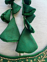 Green Color Ready to Wear Blouse in Raw Silk - Kaash