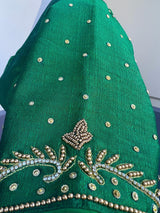Green Color Ready to Wear Blouse in Raw Silk - Kaash