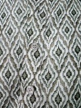Greenish Grey Ikkat men's kurta pajama in linen silk with ikkat digital print on linen silk — Kaash Collection