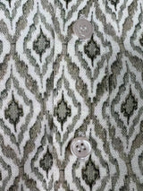 Greenish Grey Ikkat Digital Printed Linen Silk Kurta Pajama - Kaash