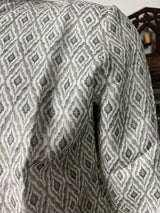 Greenish Grey Ikkat Digital Printed Linen Silk Kurta Pajama - Kaash