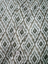 Greenish Grey Ikkat Digital Printed Linen Silk Kurta Pajama - Kaash