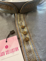 Grey Color Soft Silk Men Kurta Pajama | Mens Ethnic Wear| Indian Wedding Wear Kurta Pajama | Kurta Pajama for Men | Festival Collection - Kaash