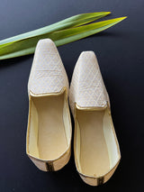 Handmade Mens Wedding Shoes in Off White - Kaash