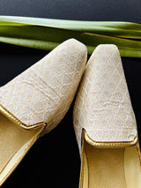 Handmade Mens Wedding Shoes in Off White - Kaash