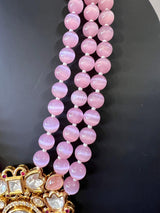 Handmade Statement Long Necklace in Tayani Kundan with Monalisa Beads - Kaash