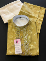 Handwork Kurta in Mehandi Green Color with Sequence and Embroidery Work - Kaash