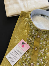 Handwork Kurta in Mehandi Green Color with Sequence and Embroidery Work - Kaash