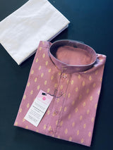 Lavender / Lilac men's kurta pajama in pure cotton with small gold buttis on cotton — Kaash Collection