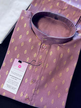 Lavender Color Premium Pure Cotton Kurta Pajama Set for Men with small Self design Butti - Kaash