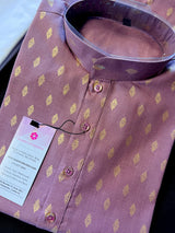 Lavender Color Premium Pure Cotton Kurta Pajama Set for Men with small Self design Butti - Kaash