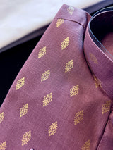 Lavender Color Premium Pure Cotton Kurta Pajama Set for Men with small Self design Butti - Kaash